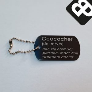 Geocacher (NL) Travel Tag - zwart