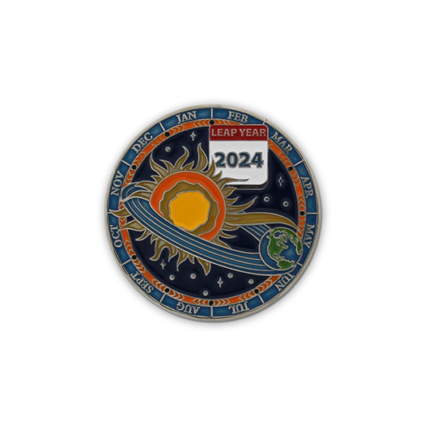 Schrikkeljaar / Leap Year 2024 Geocoin: Circle the Sun (voorzijde)