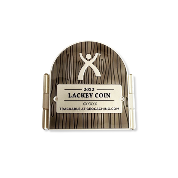 2022 Lackey Geocoin & Tag Set – Satin Silver - achterzijde