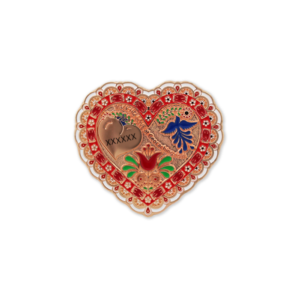 2024 Valentine's Day Geocoin - Rose Gold - achterzijde