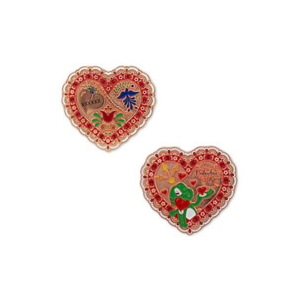 2024 Valentine's Day Geocoin - Rose Gold