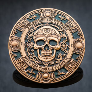 Pirate Treasure Geocoin - 'Emerald Isle' RE - voorzijde