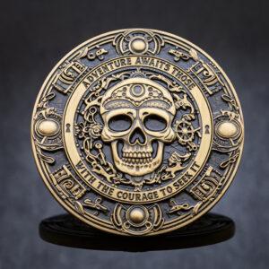 Pirate Treasure Geocoin - 'Brass Buccaneer' RE - voorzijde