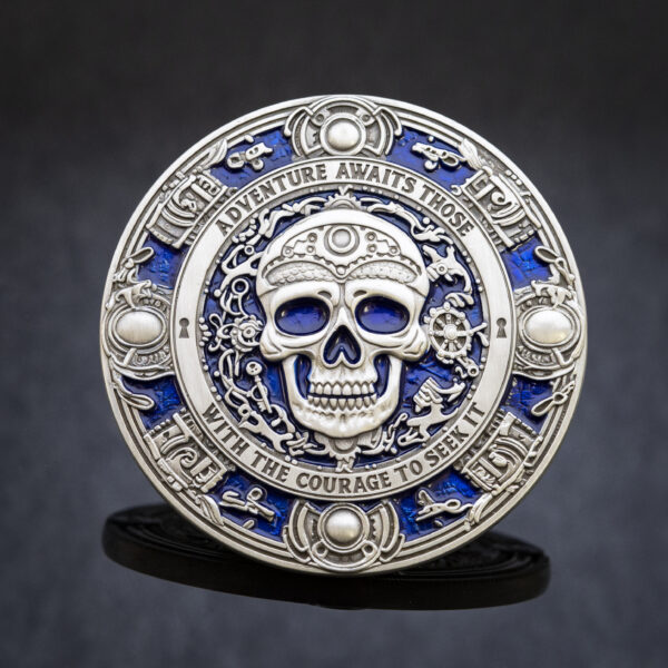 Pirate Treasure Geocoin - 'Captain's Cobalt' RE