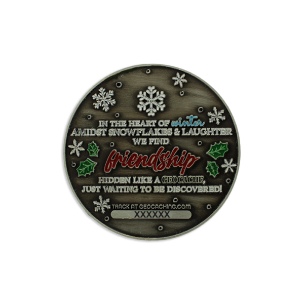 2024 3D Snow Globe Geocoin - onderzijde