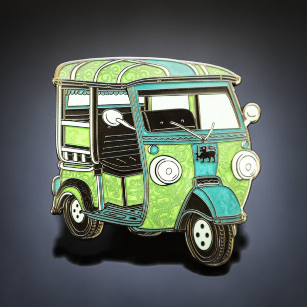 Tuk Tuk Geocoin - Groen/Turquoise - achterzijde