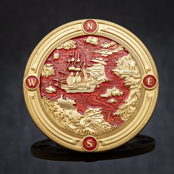 Pirate Treasure Geocoin - 'Scarlet Scallywag' LE - achterzijde