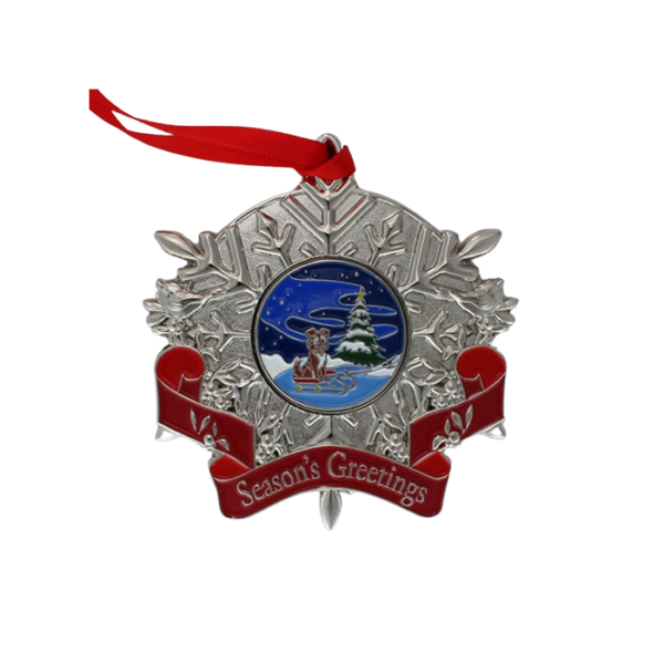 2024 Geocaching HQ Snowflake Ornament - Tracker - voorzijde