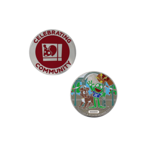 2025 Celebrating Community Geocoin - beide zijdes