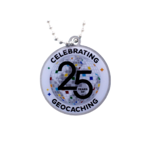 25 Years of Geocaching Travel Tag