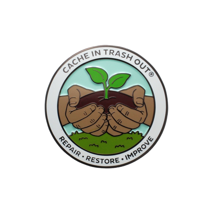 2025 CITO Geocoin - Repair * Restore * Improve - voorzijde