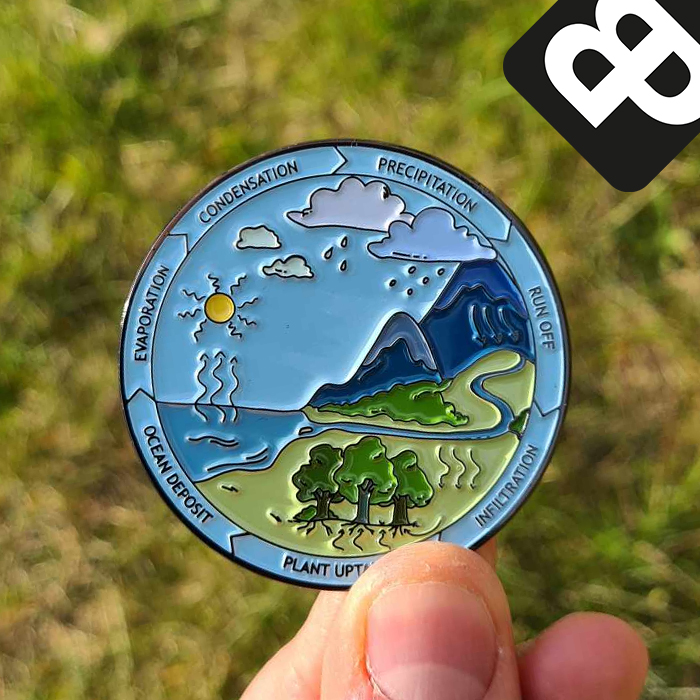 Water Cycle Geocoin - voorzijde