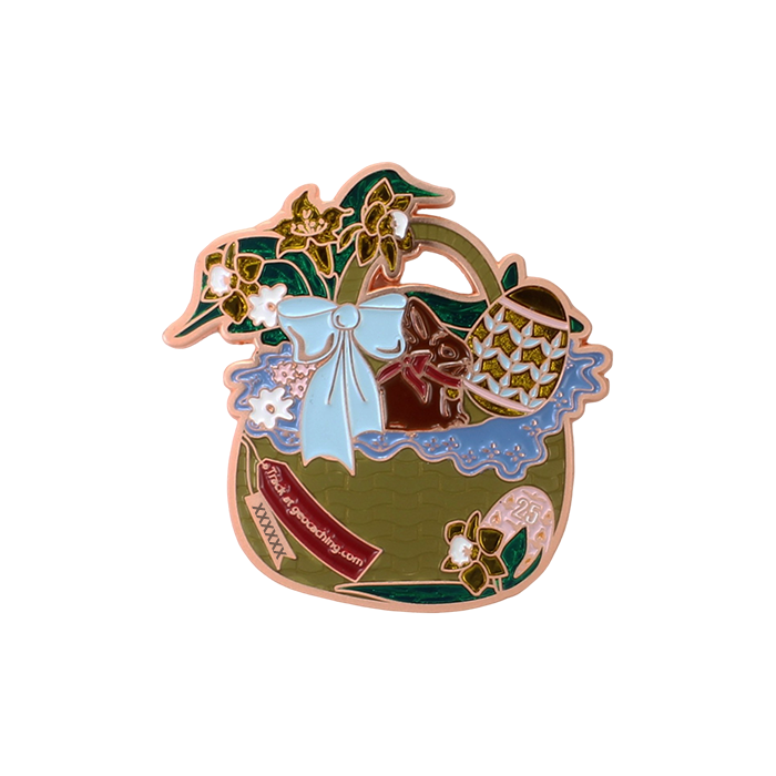 2025 Easter Basket Geocoin - Matte Copper - achterzijde