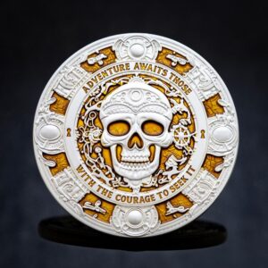 Pirate Treasure Geocoin - 'Ghost Ember' LE - front