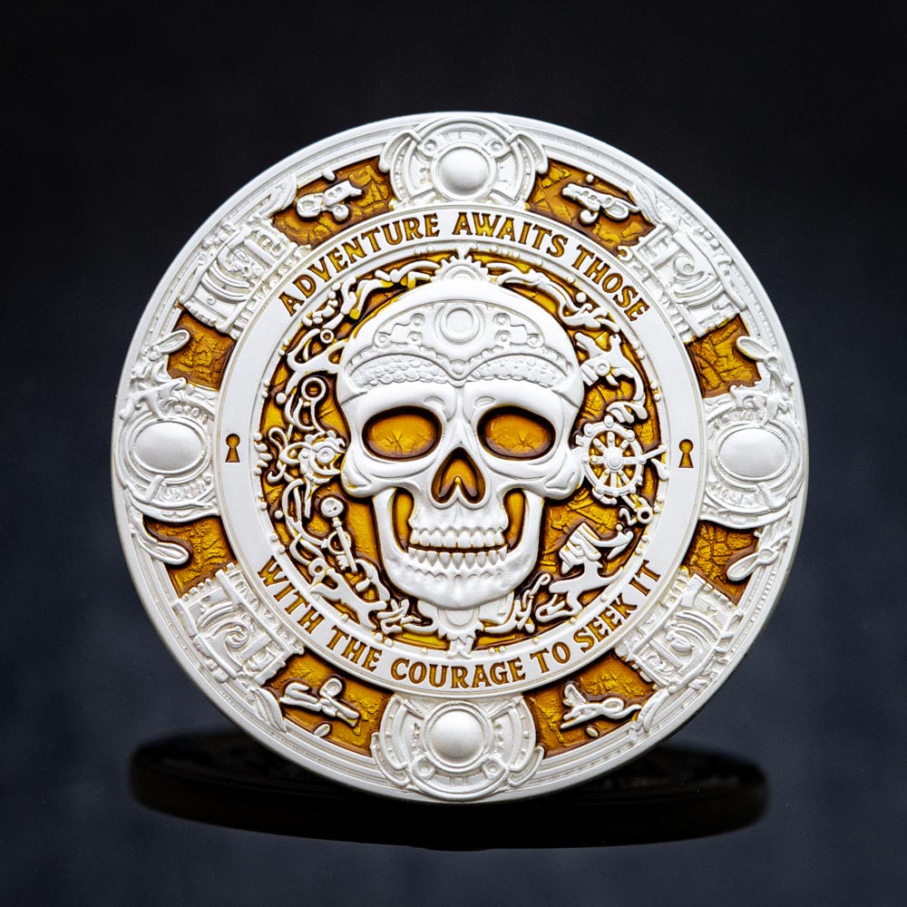 Pirate Treasure Geocoin - 'Ghost Ember' LE - front