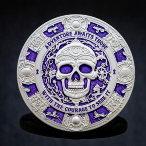 Pirate Treasure Geocoin - 'Royal Ivory' LE - front