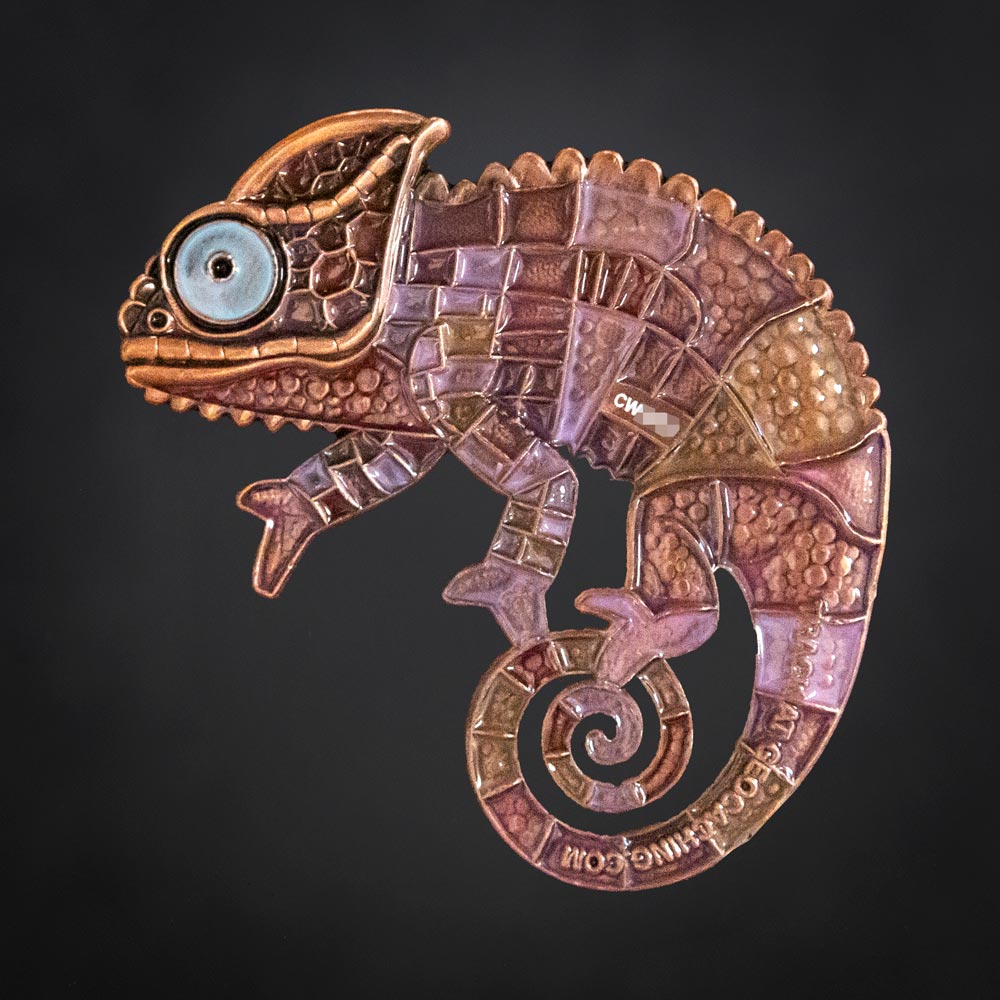 Patchwork Chameleon Geocoin - Cocoa Dusk Edition - back