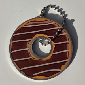Chocolate Donut Travel Tag front