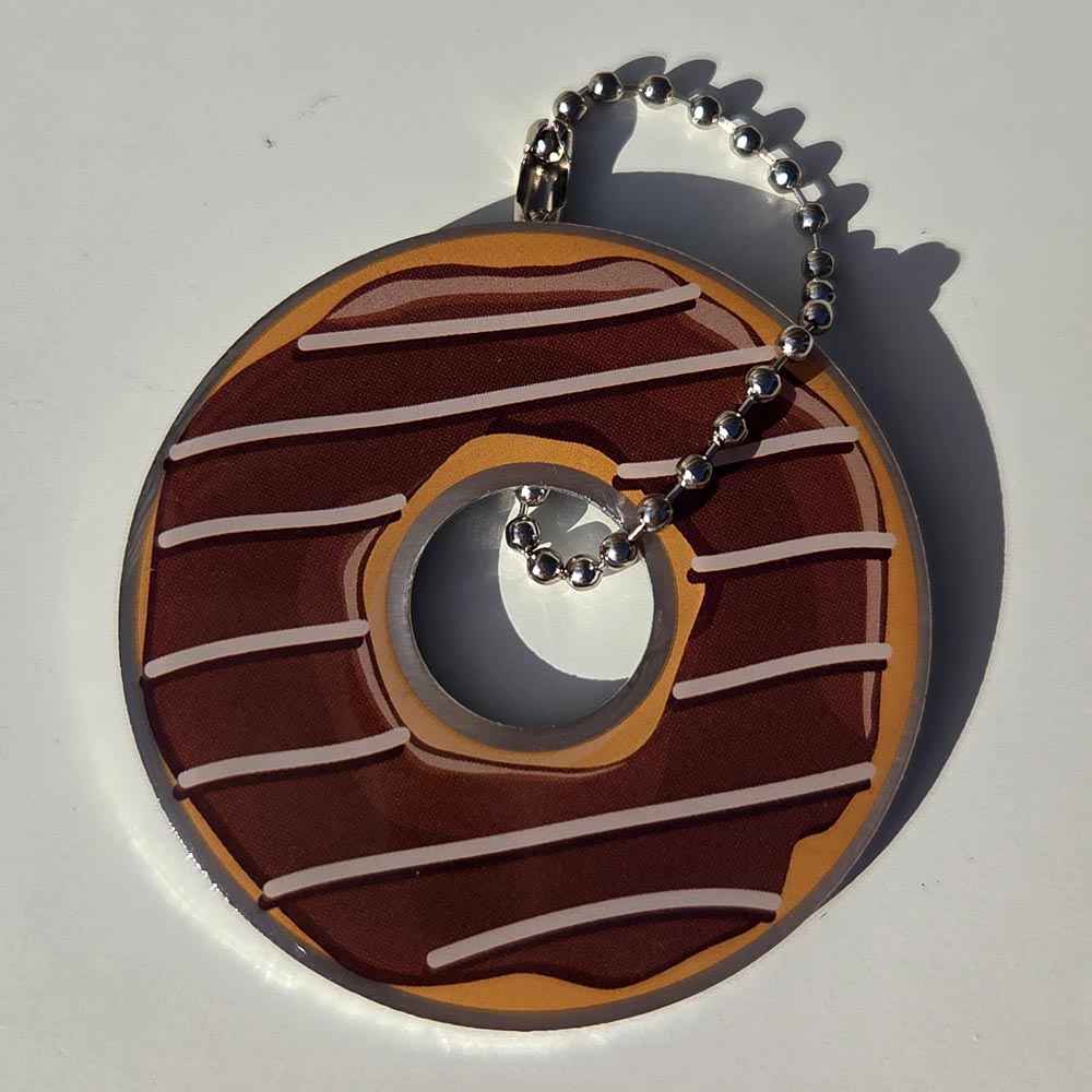 Chocolate Donut Travel Tag front