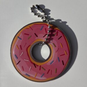 Pink Donut Travel Tag front