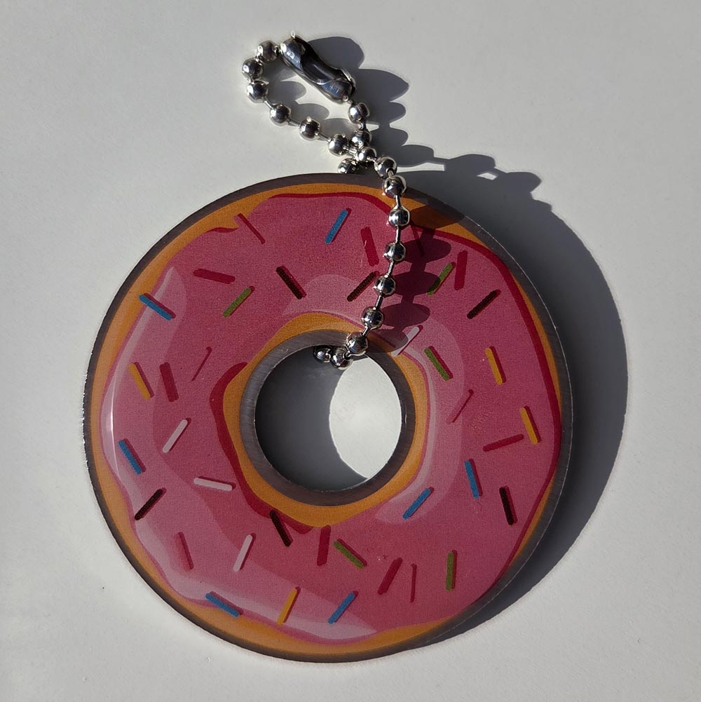 Pink Donut Travel Tag front
