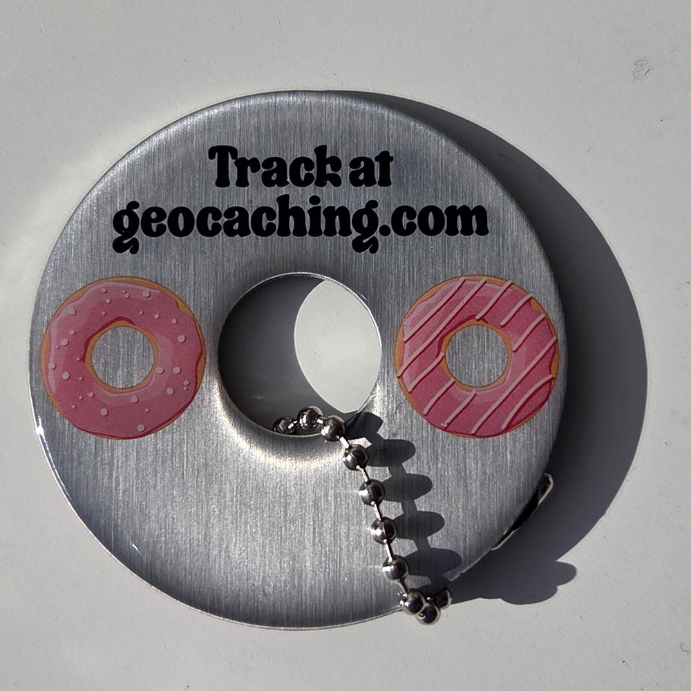 Pink Donut Travel Tag back