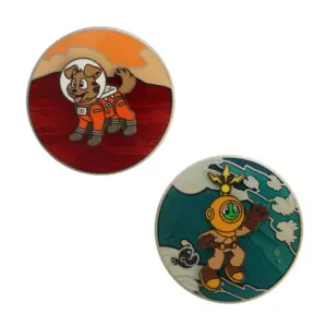 High-Low Two-Sided Geocoin Set front + back