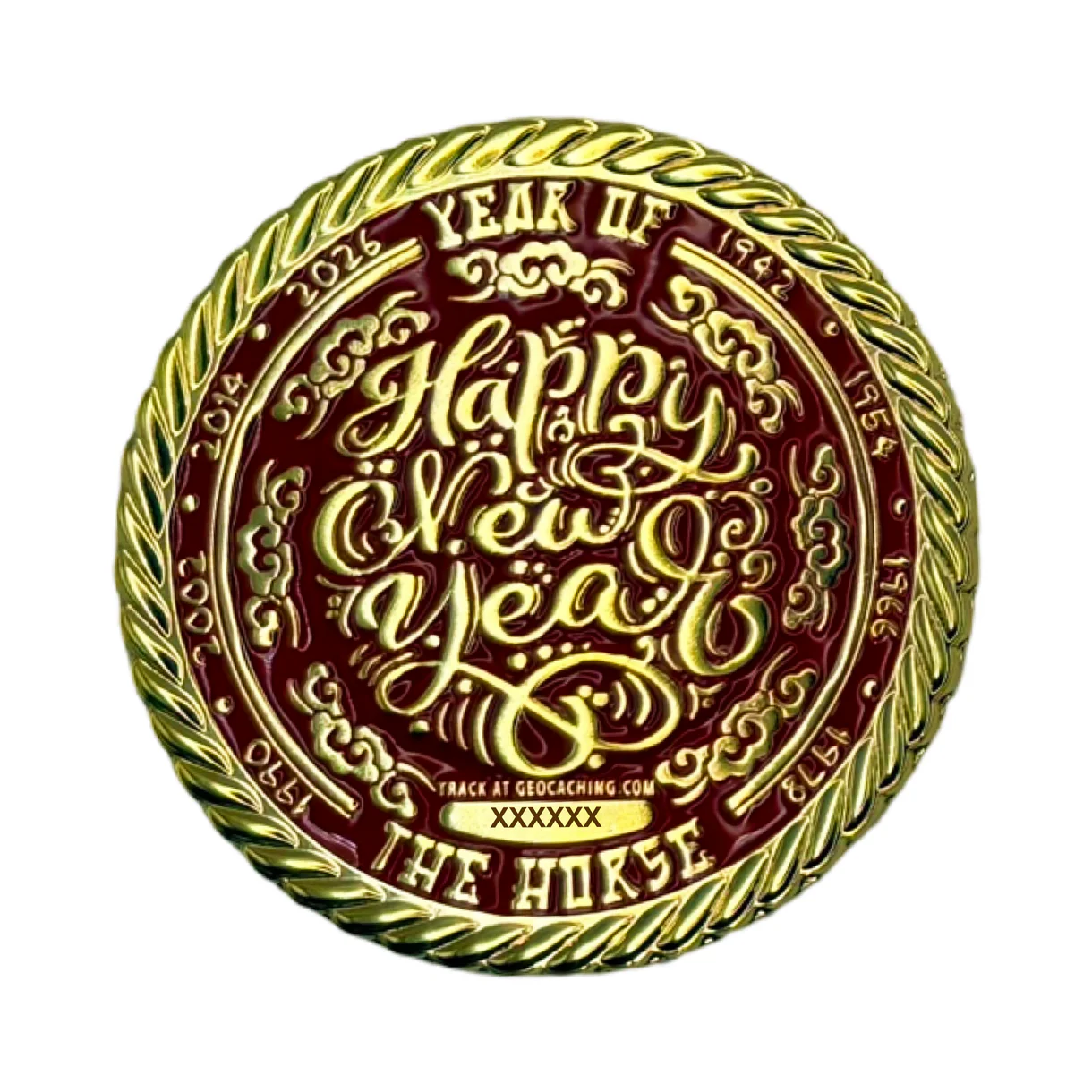 Year of the Horse Geocoin - achterzijde