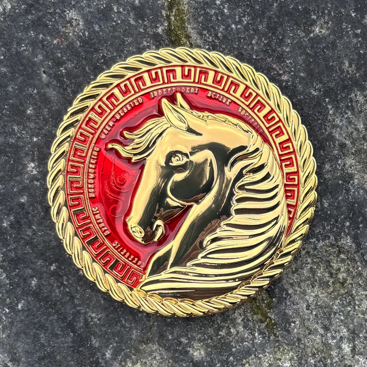 Year of the Horse Geocoin - voorzijde buiten