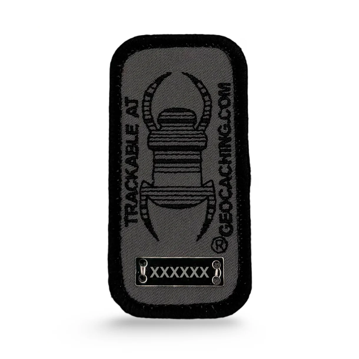 Geocaching Travel Bug® Patch - Charcoal