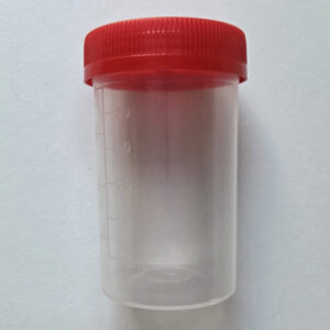 Cachecontainer 60 ml transparent with red cap