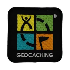 Geocaching Logo Patch- Four Color on Black