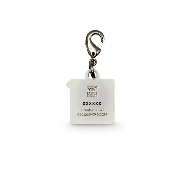 Geocaching Logo Nano Geocoin/Zipper pull/Charm with clasp - back side