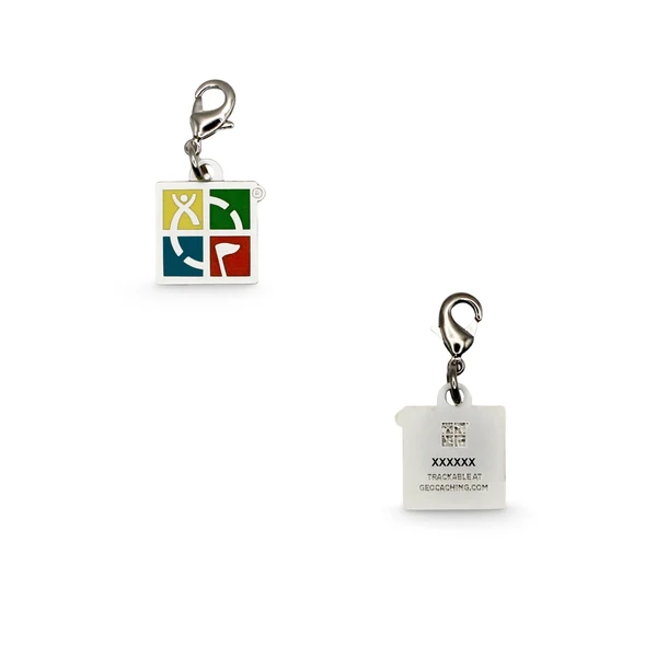 Geocaching Logo Nano Geocoin/Zipper pull/Charm with clasp - both sides