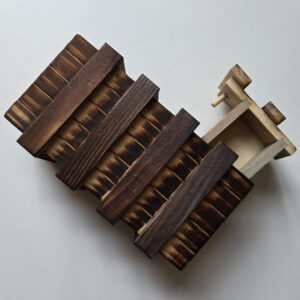 Wooden puzzle box open